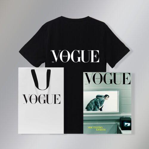 Набір подарунковий №3: Зимове друковане видання Vogue Ukraine Edition №4/2023 і фірмова футболка